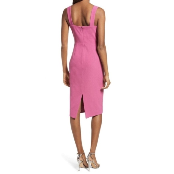 NEW Dress the Population Nicole Sweetheart Neck Cocktail Midi Sheath Dre… - Picture 3 of 5